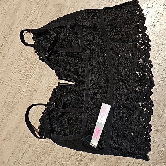 PINK NWOT Victoria Secret Lace Bralette in Black Size MDD - Picture 5 of 7